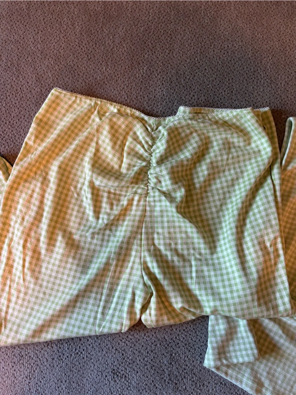 Light Green Gingham Matching Set
